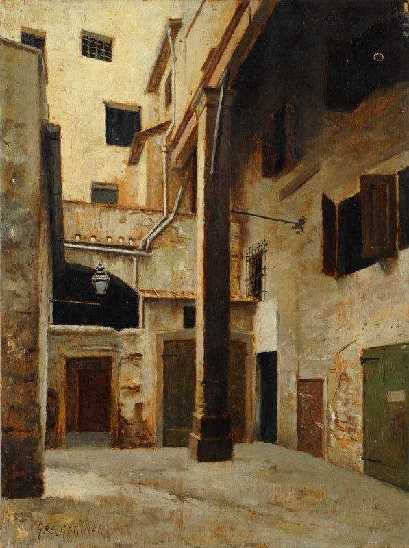 Giuseppe Garinei - Piazza del Macello nel ghetto (Firenze scomparsa)