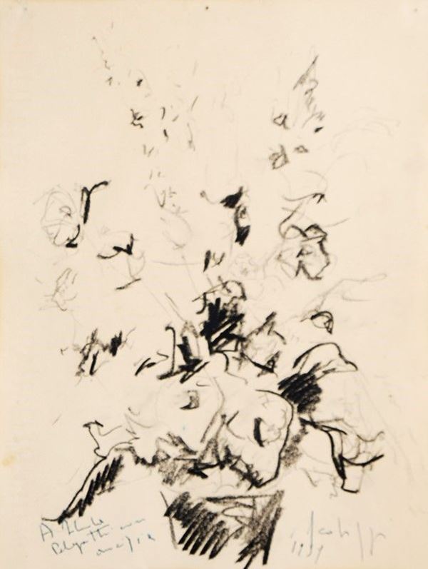 Sergio Scatizzi : Vaso con fiori  (1959)  - Carboncino su carta - Auction ARTE MODERNA E CONTEMPORANEA - Galleria Pananti Casa d'Aste