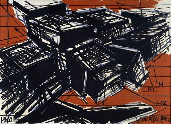 Vinicio Berti : Emblema quantistico  (1973)  - Acrilico su tela  - Auction ARTE MODERNA E CONTEMPORANEA - III - Galleria Pananti Casa d'Aste