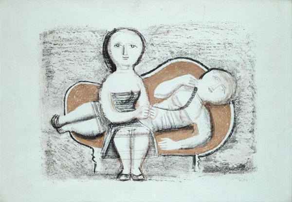 Massimo Campigli : Figure  (1952)  - Litografia - Asta ARTE MODERNA E CONTEMPORANEA - Galleria Pananti Casa d'Aste