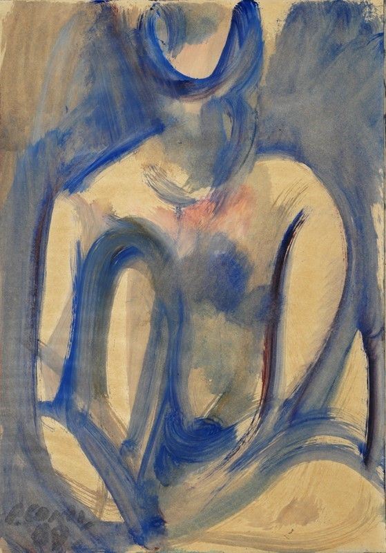Primo Conti : Figura  (1969)  - Olio su carta - Auction ARTE MODERNA E CONTEMPORANEA - III - Galleria Pananti Casa d'Aste