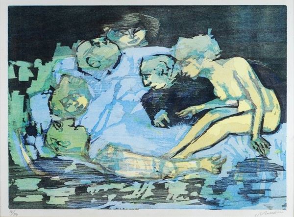 Mino Maccari : Figure  - Linoleografia - Auction GRAFICA ED EDIZIONI - Galleria Pananti Casa d'Aste