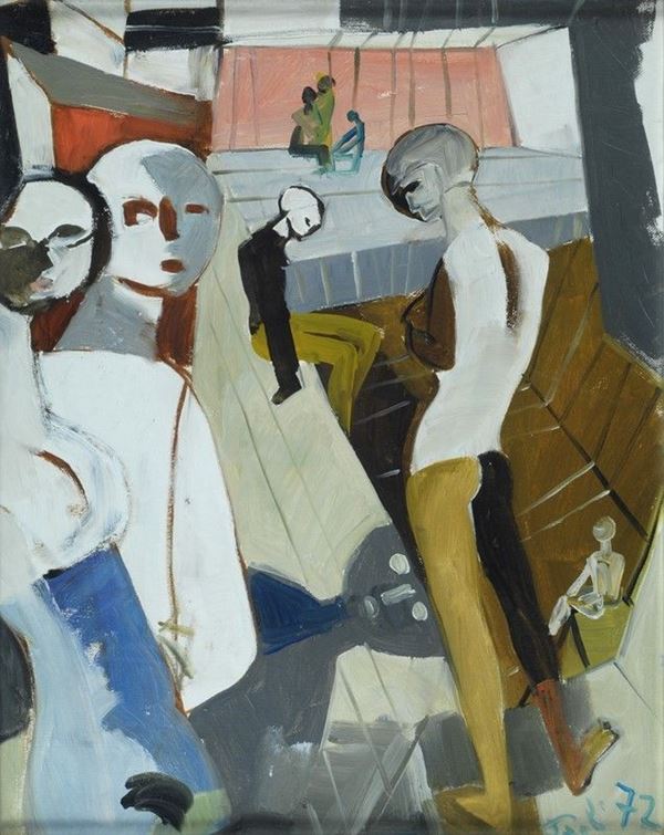 Bruno Paoli : Cabaret  (1972)  - Olio su tela - Asta ARTE MODERNA E CONTEMPORANEA - III - Galleria Pananti Casa d'Aste