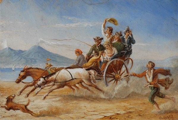 Karl Wilhelm Gotzloff - Carrozzella a Napoli