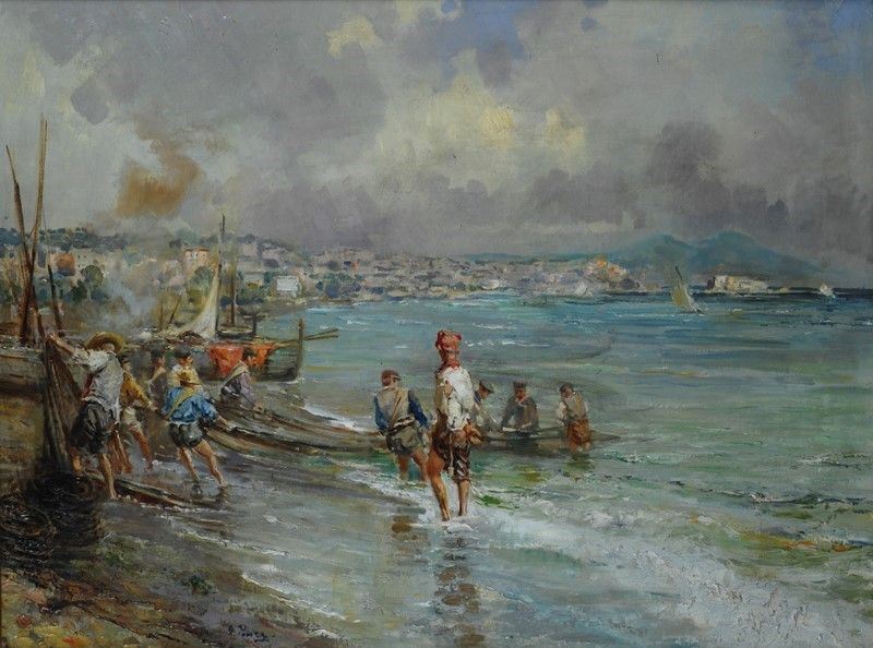Giovanni Panza - Pescatori a Riva