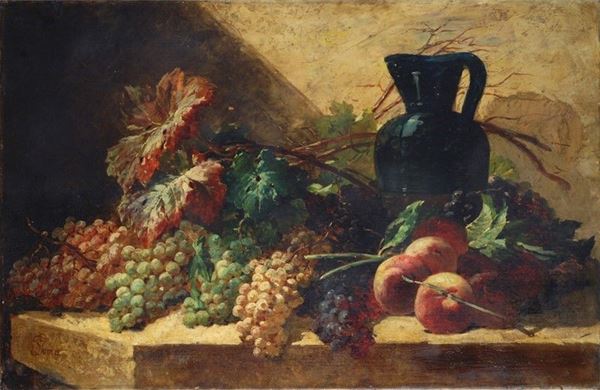 Gioacchino Toma : Natura morta con brocca  - Olio su tela - Auction AUTORI DEL XIX E XX SEC - II - Galleria Pananti Casa d'Aste