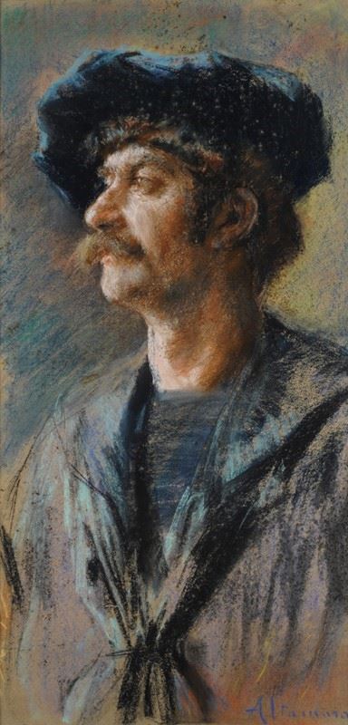 Francesco Saverio Altamura : Ritratto maschile  - Pastelli su carta - Auction AUTORI DEL XIX E XX SEC - II - Galleria Pananti Casa d'Aste