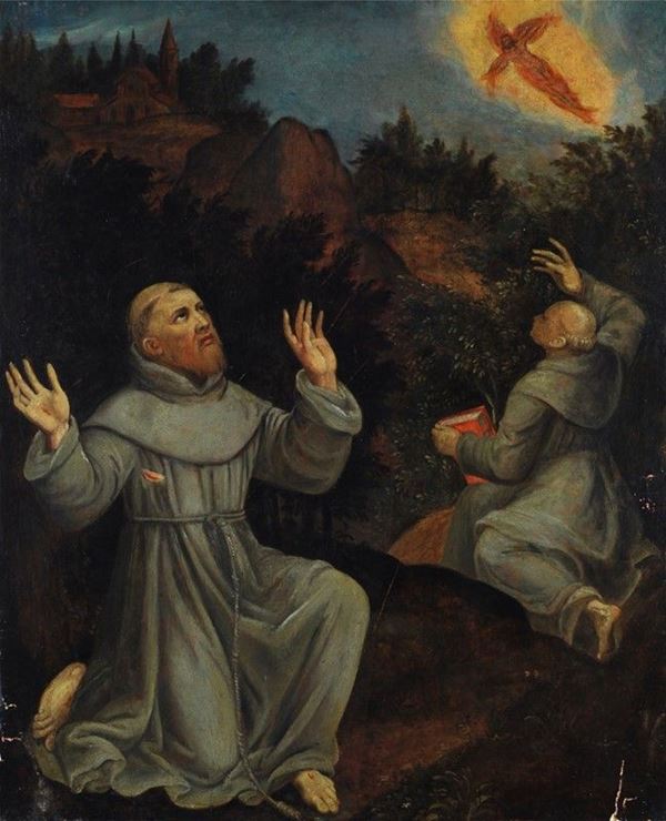 Scuola Italia Centrale, XV - XVI sec. - San Francesco riceve le stimmate