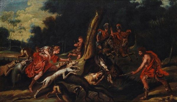 Scuola Italia Centrale, XVII - XVIII sec. - La caccia di Diana
