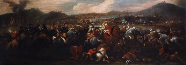 Antonio Maria Marini : Battaglia tra milizie cristiane e turche  - Olio su tela - Auction ANTIQUARIATO - I - Galleria Pananti Casa d'Aste