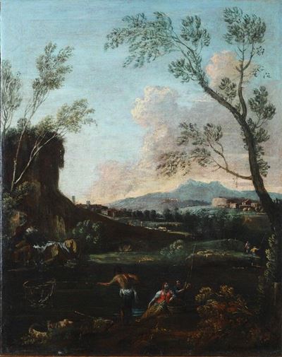 Paesaggio Fluviale con Figure