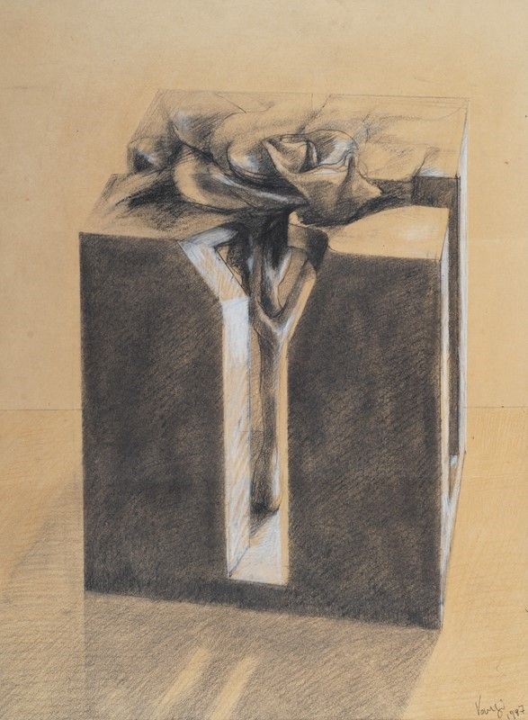 Giuliano Vangi : Senza titolo  (1987)  - Carboncino e gessetto su carta - Auction ARTE MODERNA E CONTEMPORANEA - III - Galleria Pananti Casa d'Aste