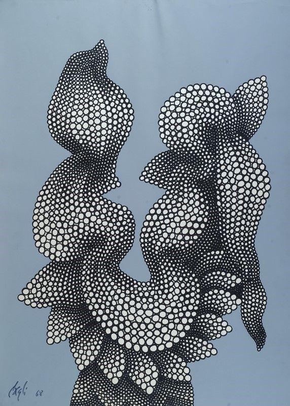 Corrado Cagli : Senza titolo  (1968)  - Tecnica mista su carta - Asta ARTE MODERNA E CONTEMPORANEA - III - Galleria Pananti Casa d'Aste