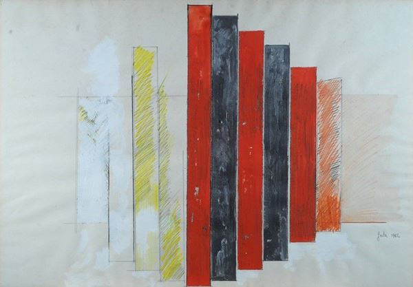 Tano Festa : Senza titolo  (1962)  - Tecnica mista su carta - Auction ARTE MODERNA E CONTEMPORANEA - III - Galleria Pananti Casa d'Aste