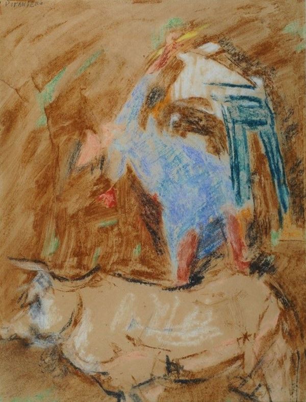 Fausto Pirandello : Bue  - Pastelli su carta - Auction ARTE MODERNA E CONTEMPORANEA - III - Galleria Pananti Casa d'Aste