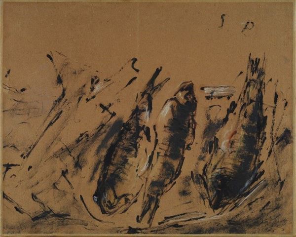 Filippo de Pisis - Natura morta con pesci