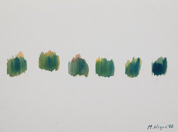Mario Nigro : Senza titolo  (1988)  - Tempera su carta - Asta ARTE MODERNA E CONTEMPORANEA - III - Galleria Pananti Casa d'Aste