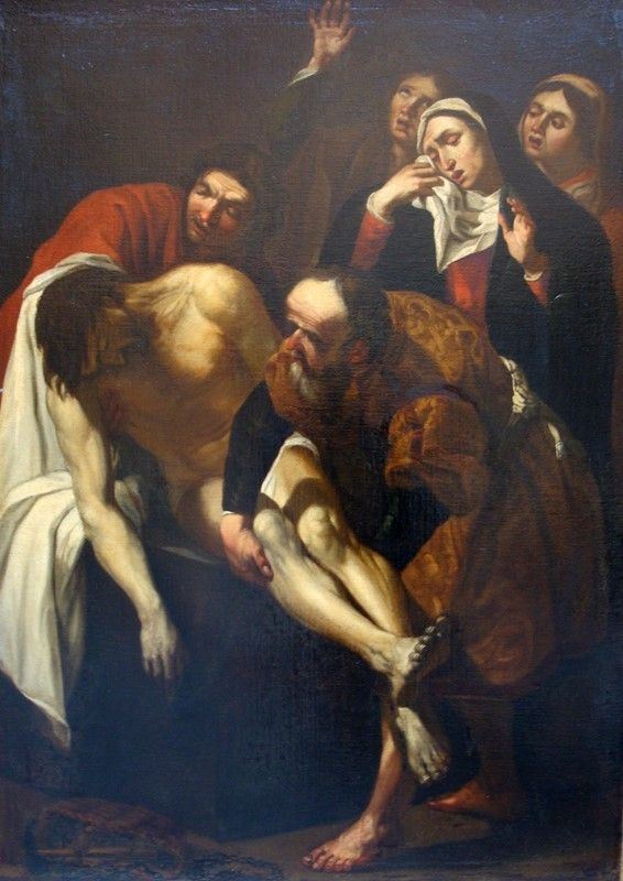 Cerchia di Dirck Van Baburen : Sepoltura di Cristo  - Olio su tela - Auction ANTIQUARIATO - I - Galleria Pananti Casa d'Aste