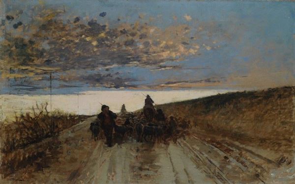 Cesare Laurenti : Ritorno all'ovile  - Olio su tela - Auction AUTORI DEL XIX E XX SEC - II - Galleria Pananti Casa d'Aste