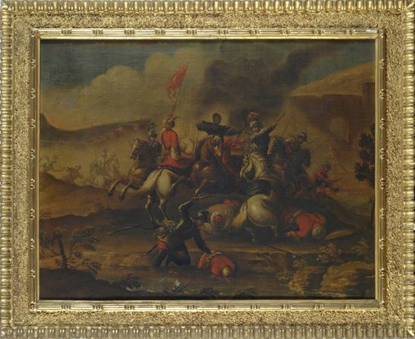 Scuola Italia Centrale, XVII sec. - Battaglia fra armate Turche e Cristiane