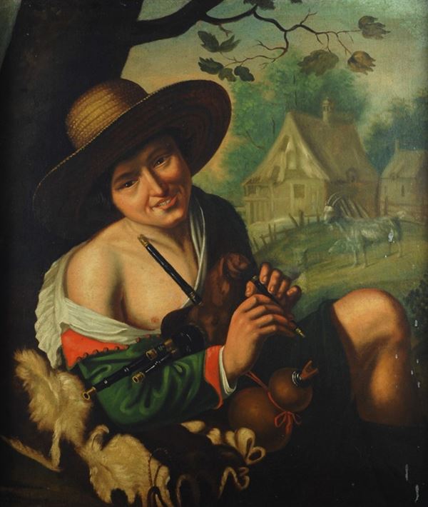 Attr. a Giacomo Francesco Cipper detto Il Todeschini - Pastore con zampogna