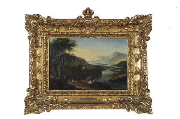 Christian George Sch&#252;tz - Paesaggio con contadini e armenti