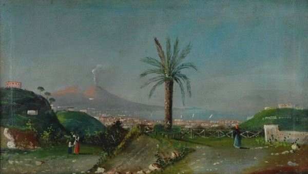 Anonimo, fine XIX sec. - Veduta di Napoli