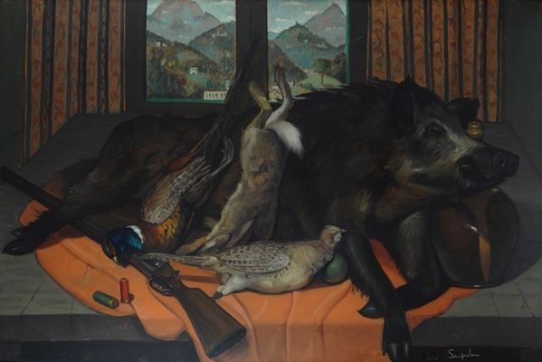 Franca Semprebon : Game  - Oil on hardboard - Auction MODERN ART - Galleria Pananti Casa d'Aste