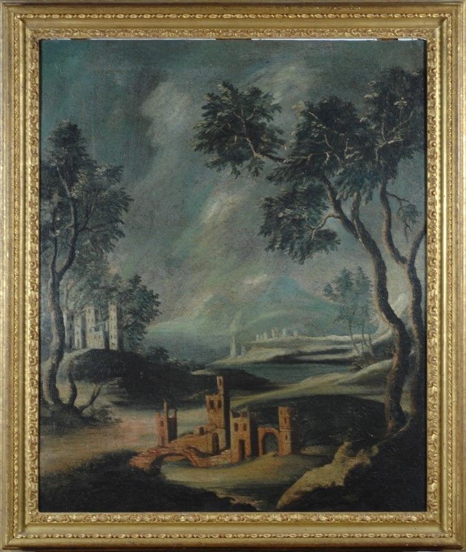 Scuola Veneta, XVIII Sec. - Coppia di Paesaggi