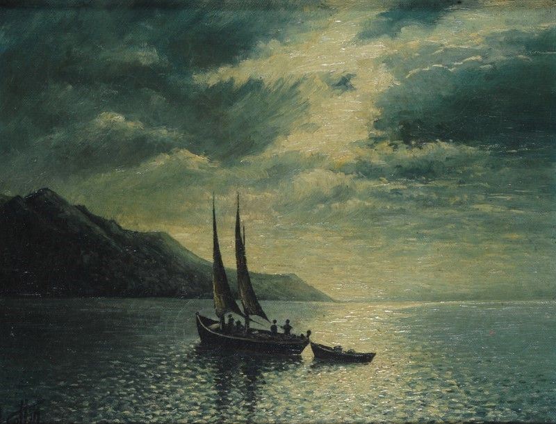 Anonimo, XIX Sec. - Marina All'alba