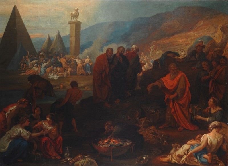 Scuola Romana, XVII Sec. - Adorazione del Vitello D'oro