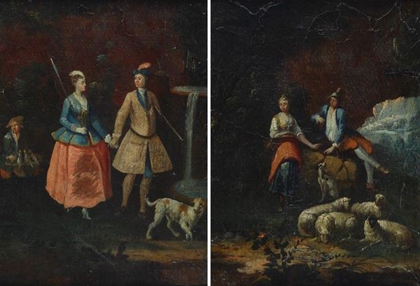 Anonimo, XVIII sec. - Scene galanti