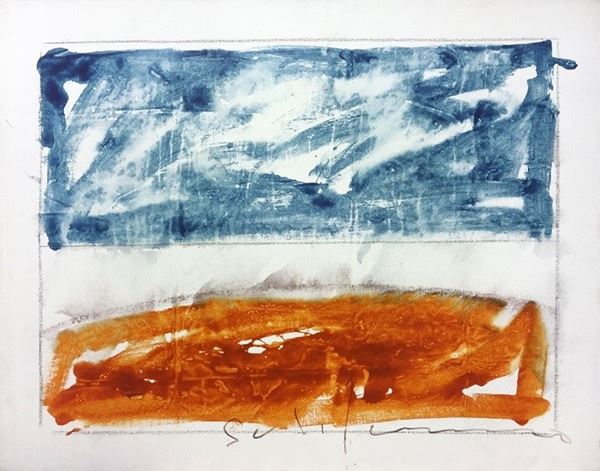 Mario Schifano : Paesaggio anemico  (1973-74)  - Smalto su tela - Asta Arte moderna e contemporanea - III - Galleria Pananti Casa d'Aste
