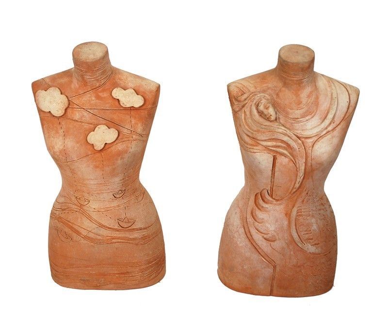Giuliano Ghelli - Due Busti in Terracotta