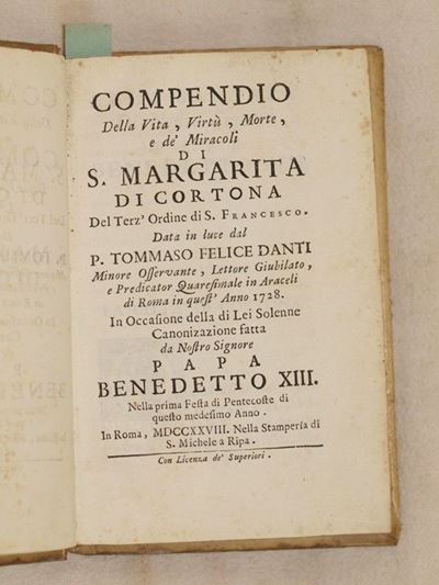 Compendio della Vita Virtu Morte e De Miracoli di S. Margarita di Cortona
