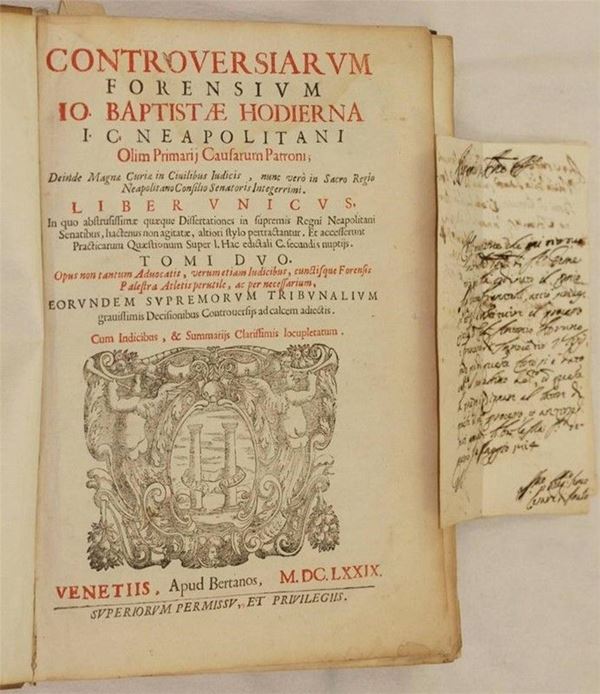 Controversiarum forensium Io. Baptistae Hodierna