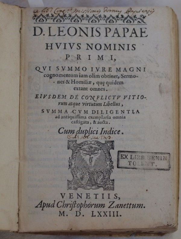 D. Leonis Papae Huius nominis primi qui summo iure magni