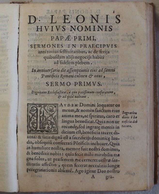 D. Leonis Papae Huius Nominis Primi Qui Summo Iure Magni