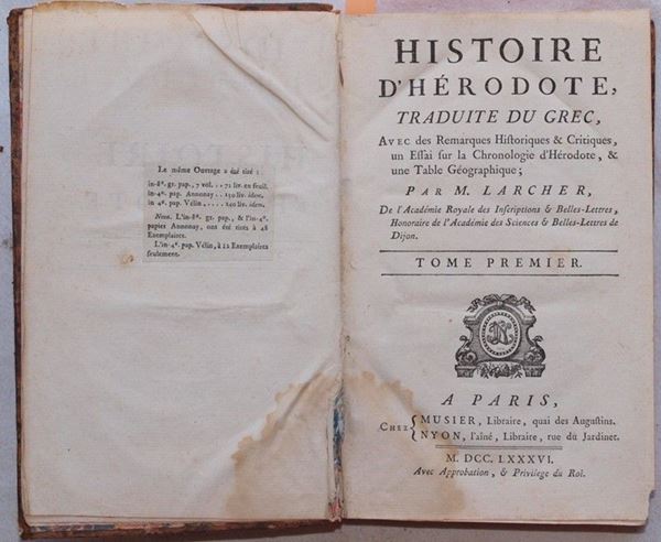 Histoire d’Herodote traduite du grec