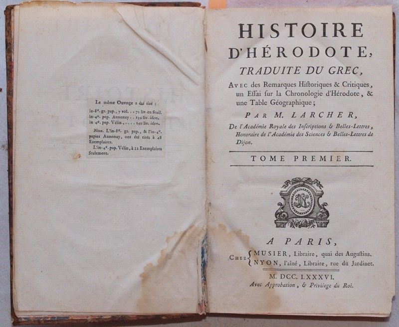 Histoire D’herodote Traduite Du Grec