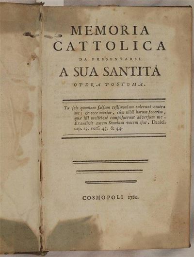 Memoria Cattolica da Presentarsi a Sua Santità