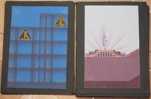 Raccolta di 20 disegni di decorazione per interni degli anni ‘30