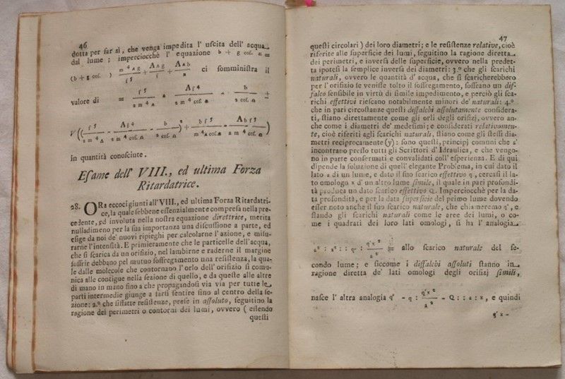 Dissertazione Idrodinamina Dopra il Quesito Vercar la Cagione per la Quale L’acqua Salendo Ne Get...