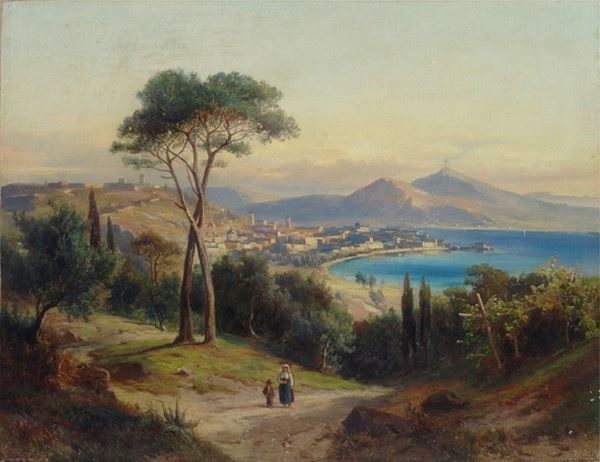 Anonimo, XIX sec. - Veduta del golfo di Napoli