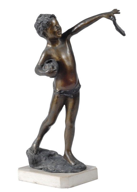 Giovanni De Martino : Pescatorello  - Bronzo - Auction Autori del XIX e XX sec. - II - Galleria Pananti Casa d'Aste