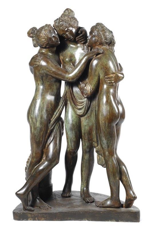 Le tre Grazie da Canova  (1954)  - Bronzo - Asta Antiquariato e Arte orientale - I - Galleria Pananti Casa d'Aste