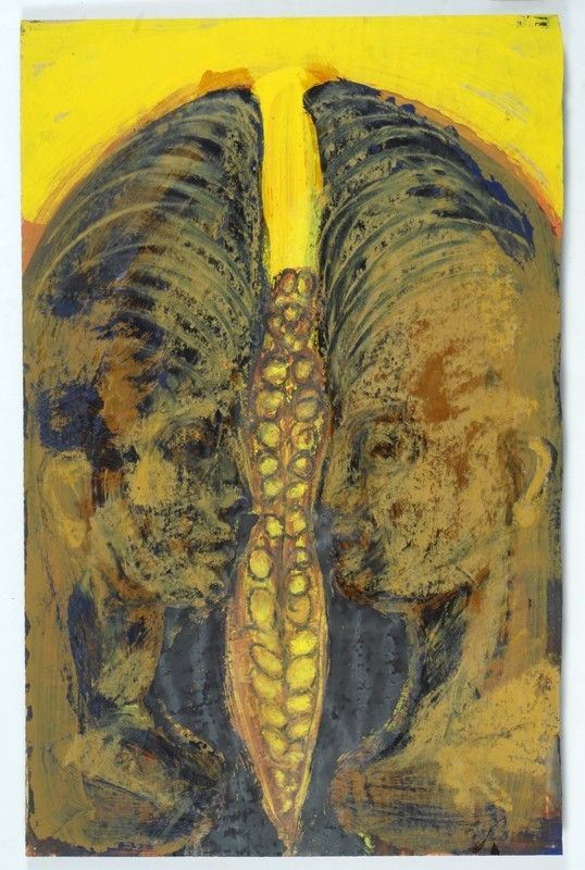 Bruno Ceccobelli : Susanna e i vecchioni  - Tecnica mista su carta - Auction Arte moderna e contemporanea - III - Galleria Pananti Casa d'Aste