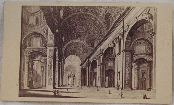 Anonimo, XIX sec. - Roma – Interno della Basilica di San Pietro