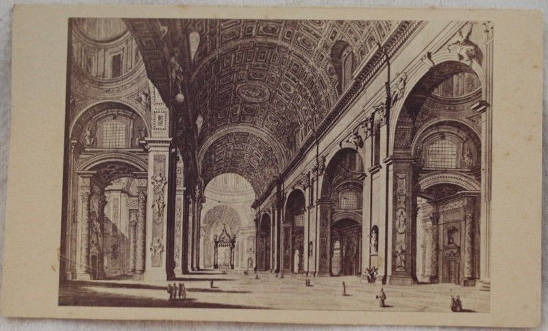Anonimo, XIX Sec. - Roma – Interno della Basilica di San Pietro