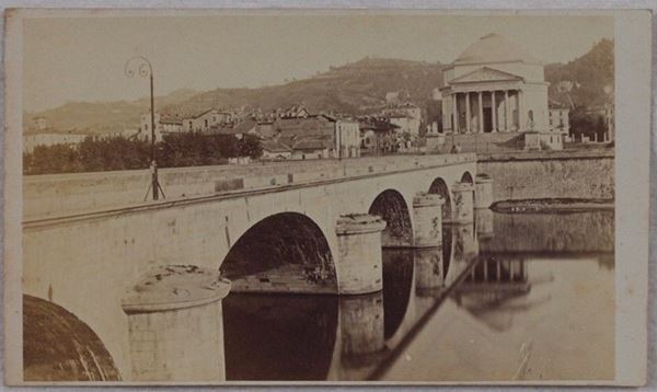 Anonimo, XIX sec. - Torino – Ponte del Po e Chiesa della Gran Madre di Dio